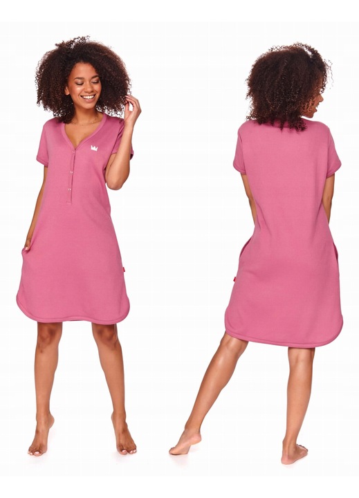 Camasa de noapte maternitate, Doctor Nap, Bumbac, Roz