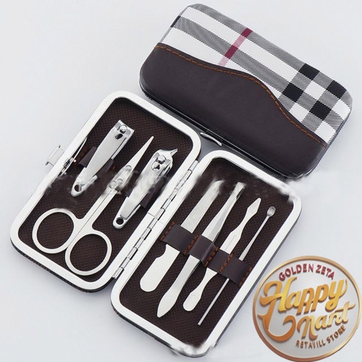 Set unghiere si clesti manichiura, 7 piese, inox, argintiu