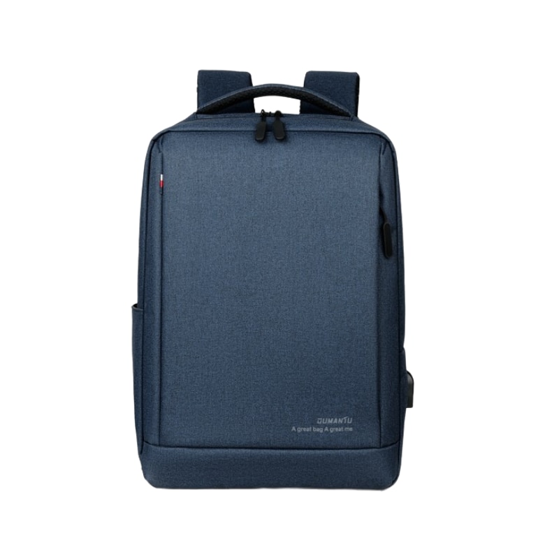 Rucsac pentru laptop, barbati, rezistent la apa, multifunctional, port USB, albastru
