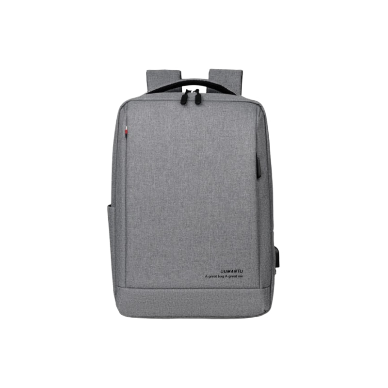 Rucsac pentru laptop, barbati, rezistent la apa, multifunctional, port USB, gri