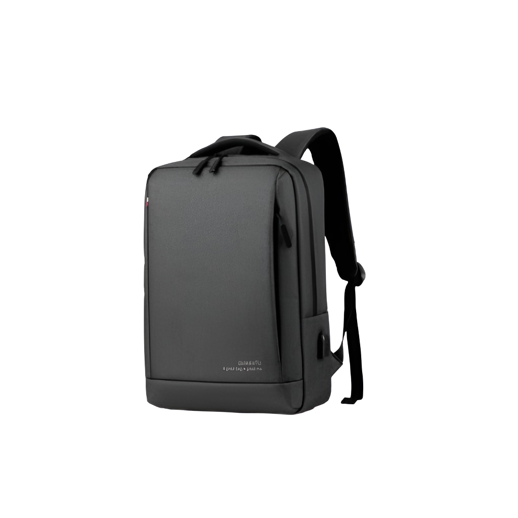 Rucsac pentru laptop, barbati, rezistent la apa, multifunctional, port USB, gri inchis