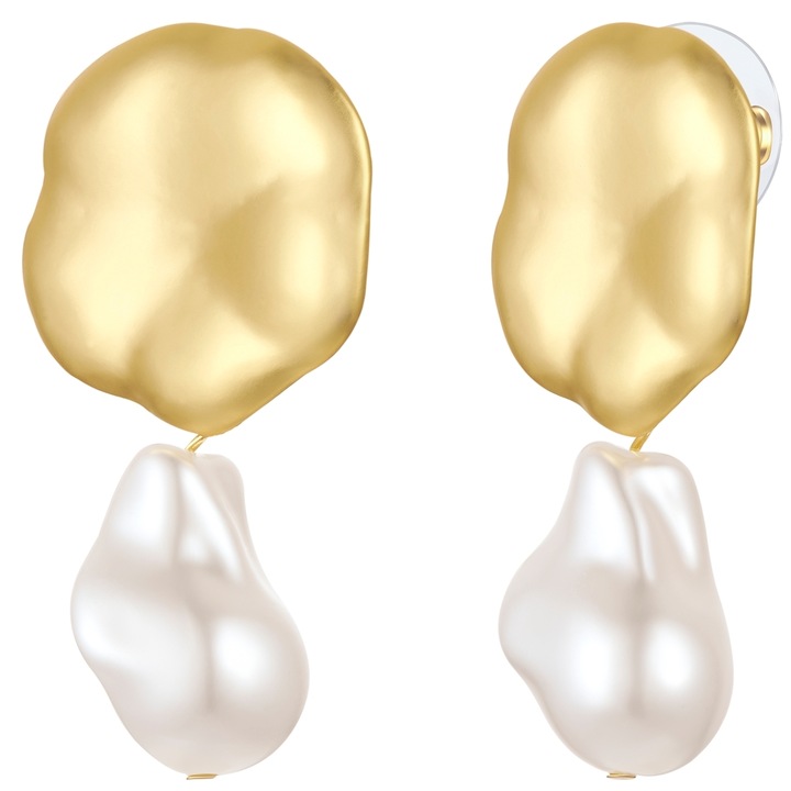 Yokoamii, Cercei drop placati cu aur de 14K, Auriu