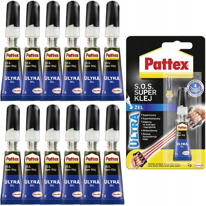 12x Pattex S.O.S. power gel ragasztó 2g fast