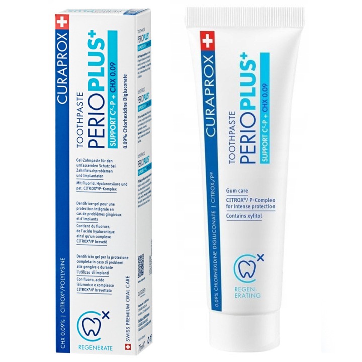 CURAPROX Perio Plus Support паста за зъби с 0,09% CHX и CITROX 75 ml