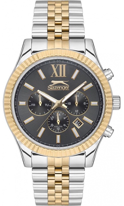 Ceas barbatesc SLAZENGER SL.09.1946.2.04, aurie in stil fashion, perfect pentru cadou