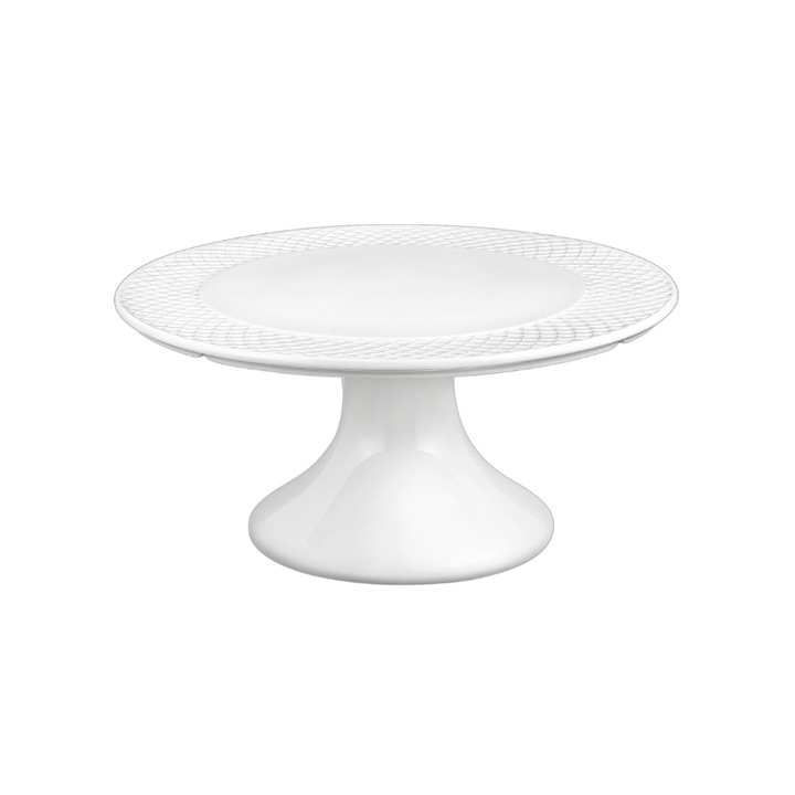 Suport de tort din portelan alb pe picior Wimax, 30, 5x10 cm