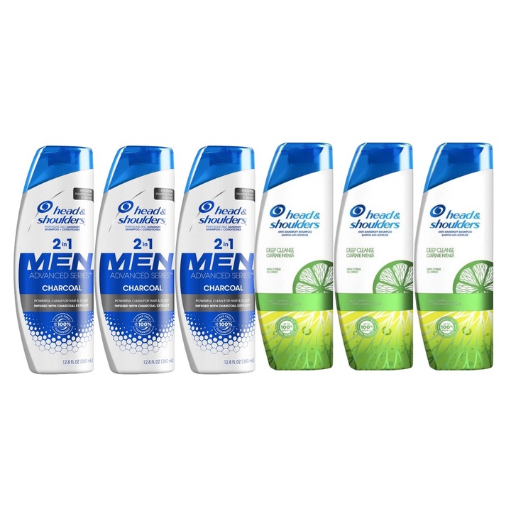 Set Igiena Head&shoulders 6 x Componente, 3 x derma x balsam 200ml lapte cocos aloe, 3 x sampon 500ml oil control, testat dermatologic, prospetime de lunga durata, delicat pentru scalp, non-toxic, eco-friendly, aspect stralucitor