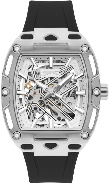 Ceas de barbati SLAZENGER SL.09.2270.1.01, coloare neagra, schelet de moda