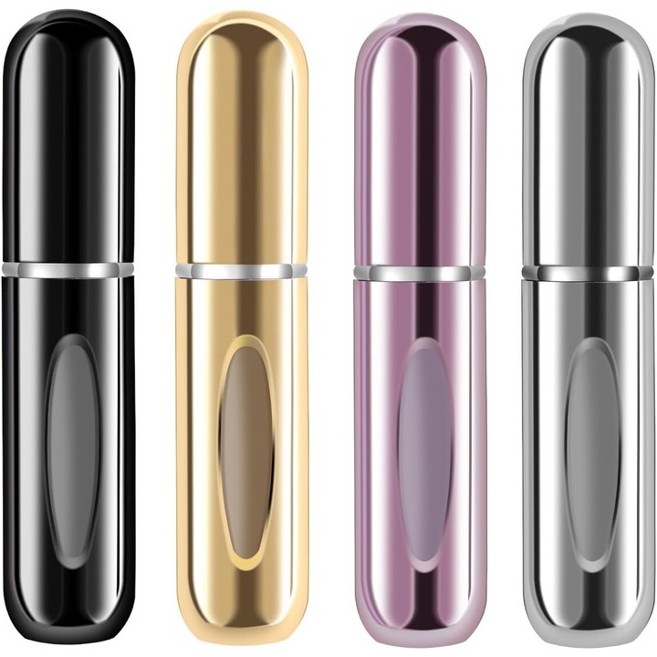 Set 4 sticla reincarcabila cu atomizor pentru parfum, 5 ml, Crrkty, multicolor