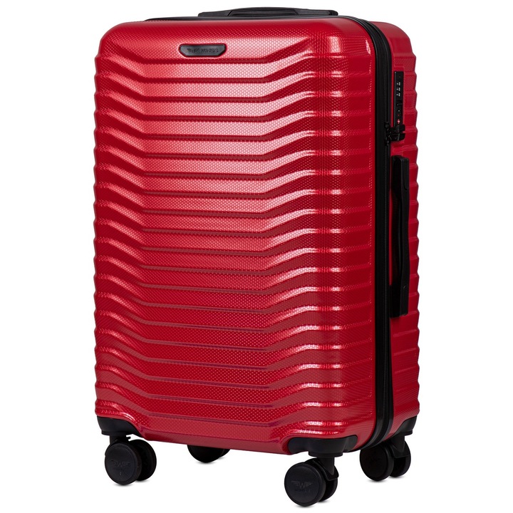 Куфар Wings PC140, Средна количка, Поликарбонат, Ключалка TSA, 65,5 см, Червена