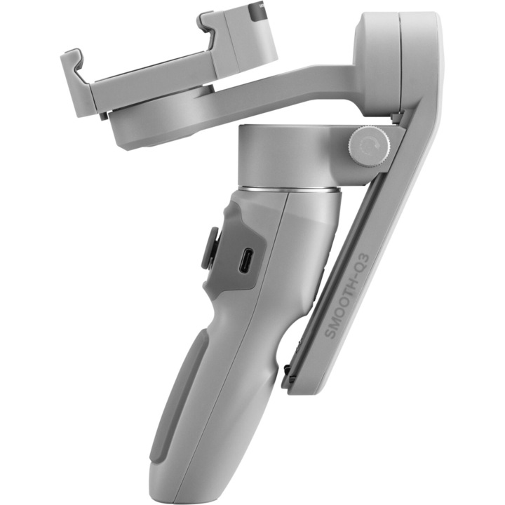 Gimbal stabilizátor Zhiyun-Tech Smooth Q3, beépített LED lámpa, álló-táj kapcsolás, 340 g, fekete