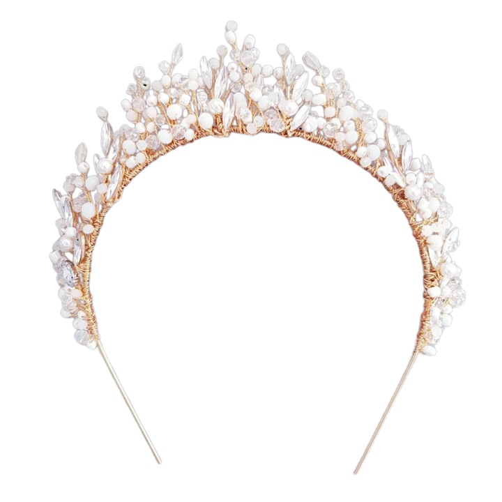 Coronita mireasa cu perle Swarovski - Anita