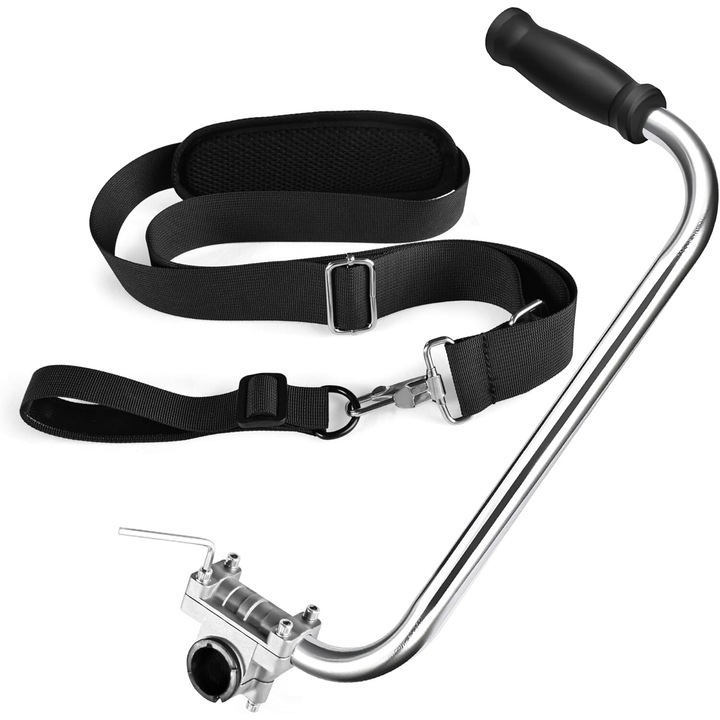 Maner Ergonomic pentru Motocoasa, Extensie 43cm, cu Ham Umeri, pentru Tuns iarba, Multifunctional