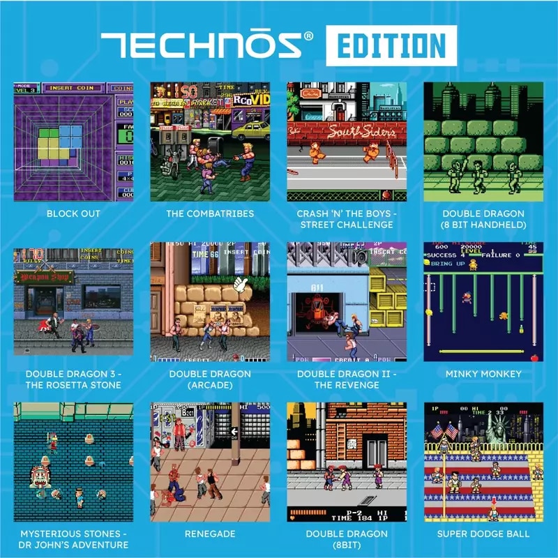 Consola, Hyper Mega Tech, Retro Gaming, 2.8" IPS, Technos Edition, Albastru