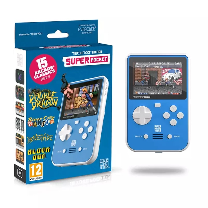 Hyper Mega Tech, Retro Gaming, 2.8" IPS, Technos Edition, 15 вградени игри, преносима игрова конзола