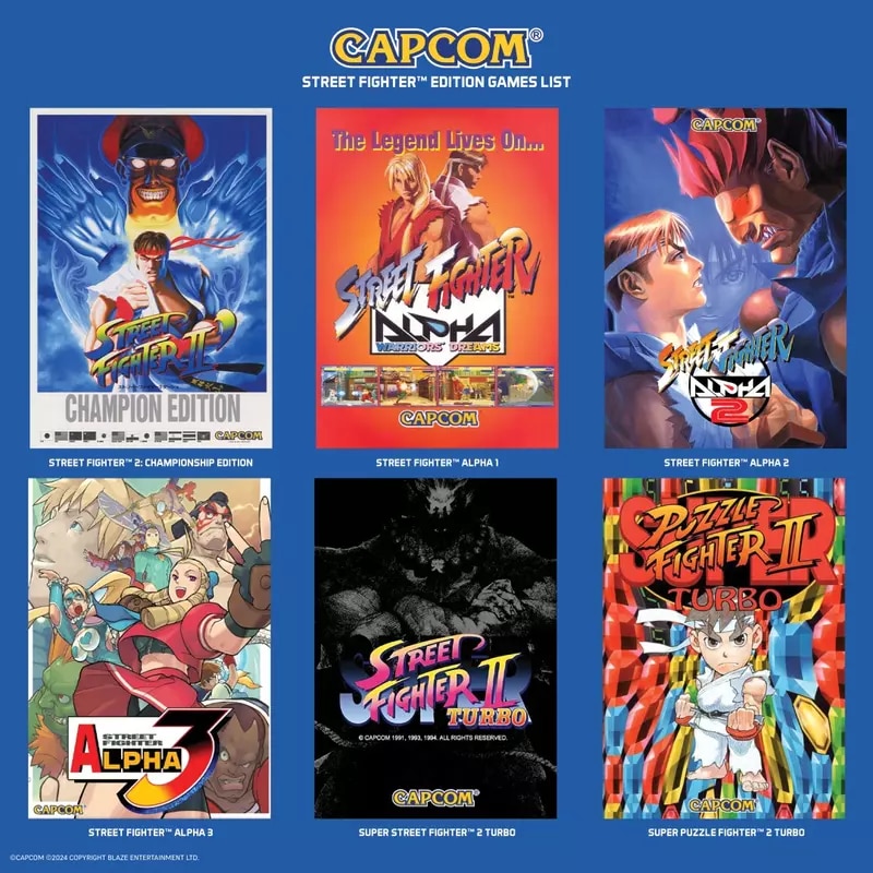 Consola, Evercade Arcade Alpha, 20, 32 cm, IPS 4:3, Retro Gaming, Street Fighter, USB, Audio, Bartop, Multicolor