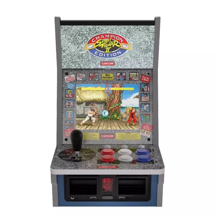 Consola, Evercade Arcade Alpha, 20, 32 cm, IPS 4:3, Retro Gaming, Street Fighter, USB, Audio, Bartop, Multicolor