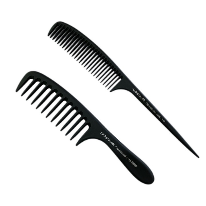 Set 2 piepteni Profesionali pentru Salon, Negru, Unisex