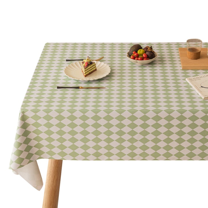 YANYXR téglalap alakú zöld vízálló és olajálló asztalterítő 140x180cm