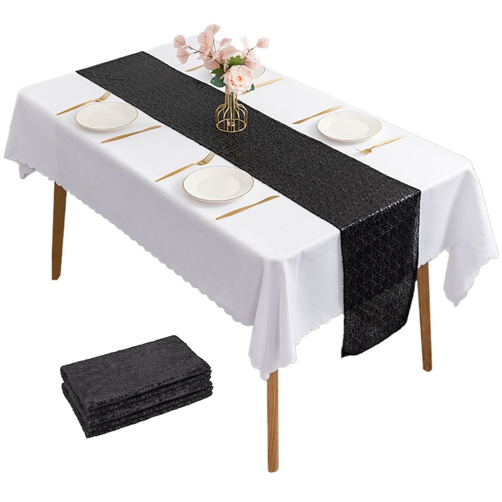 Flitteres asztalterítő 30x275cm többszínű sűrű elegáns