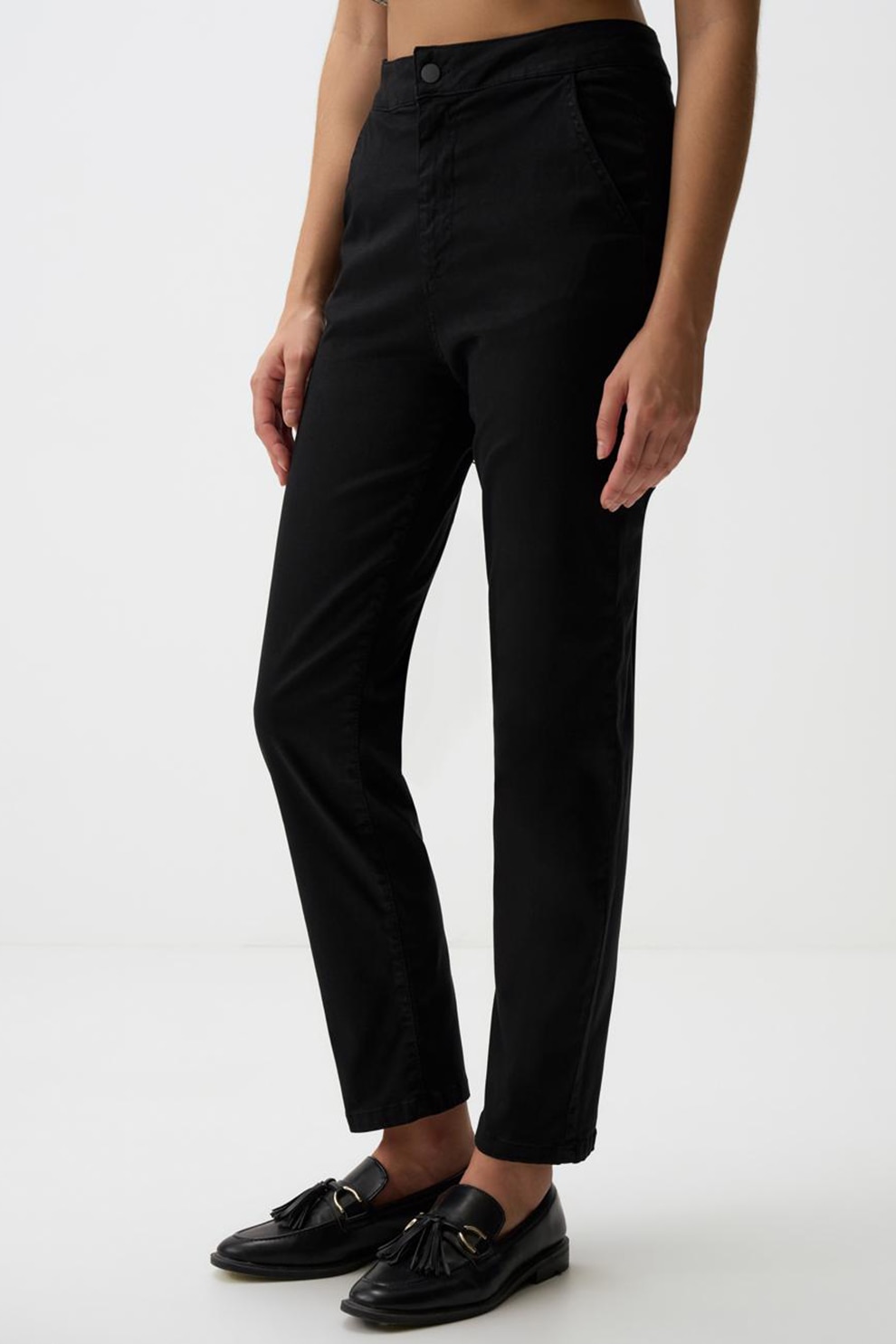 JIMMY KEY, Pantaloni crop din amestec de lyocell, Negru, M