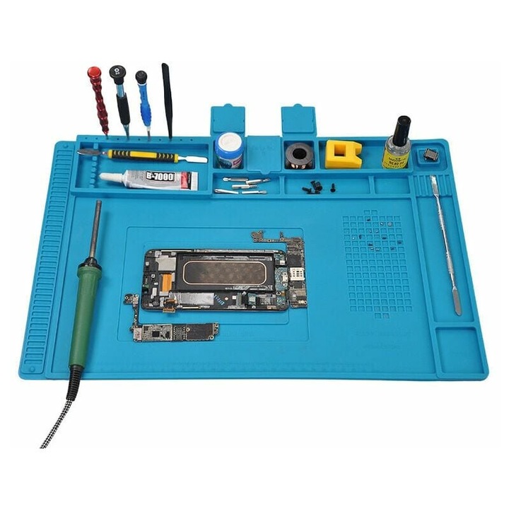 Forrasztótálca, Jormftte, hőálló, többfunkciós, kék