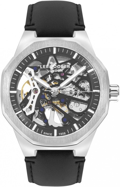 Ceas barbatesc LEE COOPER tip skeleton, Otel