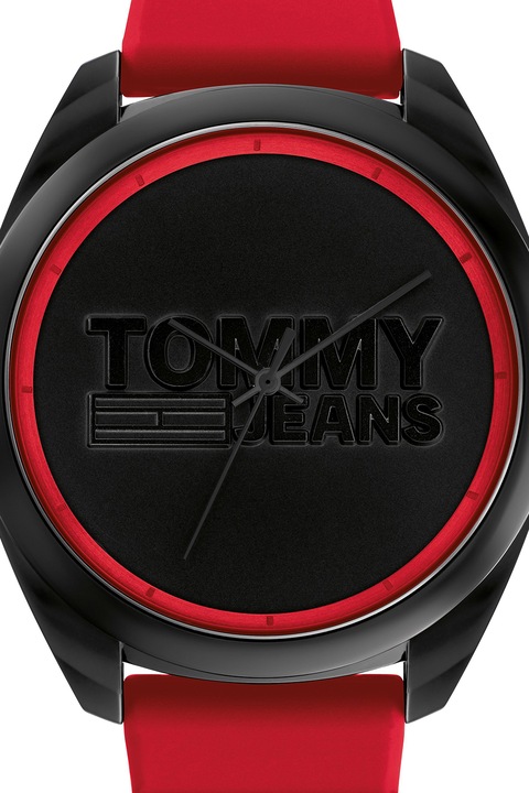 Tommy Hilfiger, Кварцов часовник с лого, Червен
