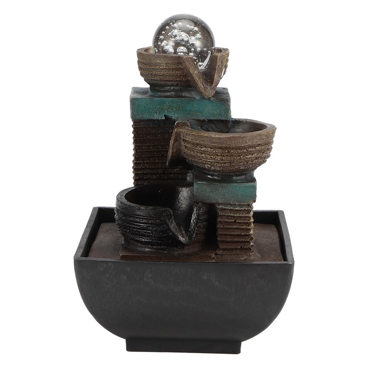 Декоративен фонтан, KkvoGmle, Resin, LED, 220V, Черен