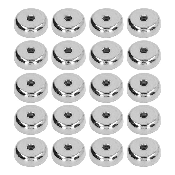 Set 20 buc. magneti cupa rotunda Neodim, inox, argintiu, rezistenta mare, anti-coroziune