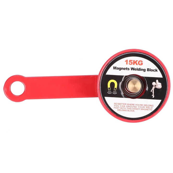 Locatie magnetica pentru sudura Enforose, magnet puternic, 2 inch, rosu, capacitate de atractie 15 kg