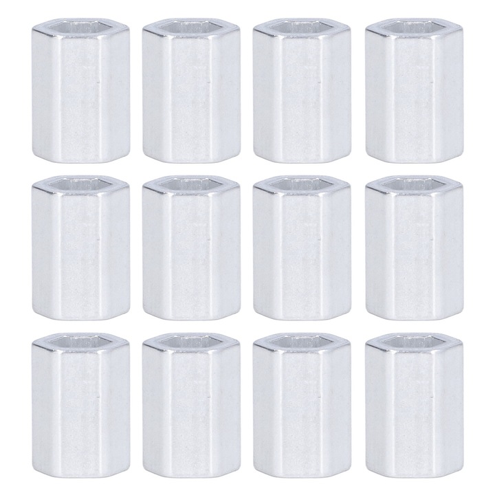 Set 12 buc. Garnitura hexagonala din aluminiu, 8mm diametru interior, 12mm diametru exterior, rezistent la coroziune