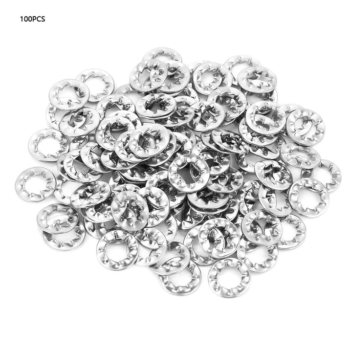 Set de instrumente plat pentru saiba de blocare din otel inoxidabil 100 buc. M6