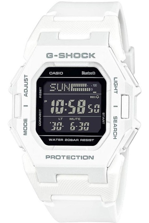 Часовник Casio G-SHOCK G-Squad Compact GD-B500-7ER, цифров, Bluetooth, водоустойчив 20 ATM, бял