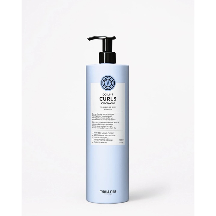 Balsam de par, Maria Nila, Coils & Curls, pentru par cret, hidratare si definire, 1000ml