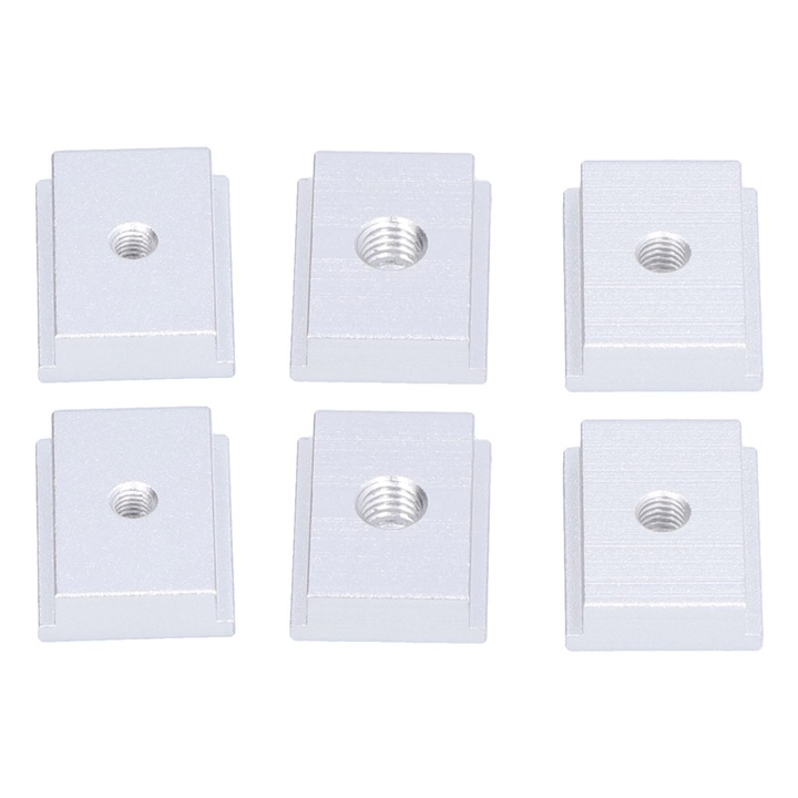 6 db alumíniumötvözet T-anyacsavar készlet, M5 M6 M8, 30x23x8mm, Enforose