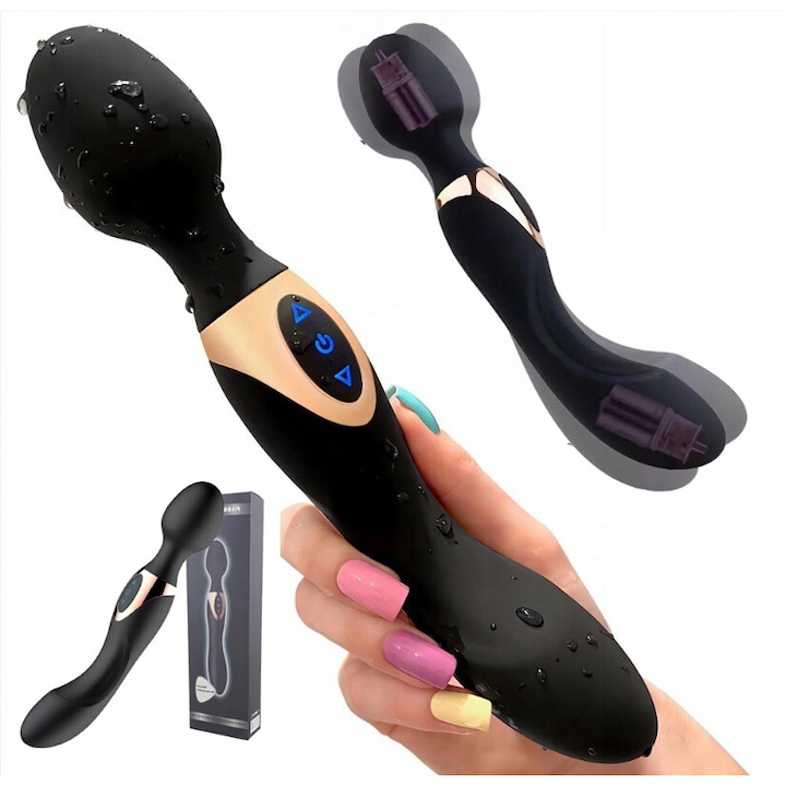 Вибратор EXCITAT® Sex Toys, Регулируема скорост, 10 вибрационни програми, ABS + медицински силикон, USB зареждане, Интензивна стимулация, Гъвкав, Устойчив, Черен