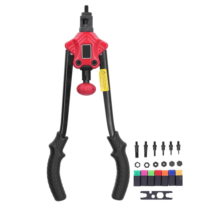 Комплект пистолет за нитове Enforose, въглеродна стомана, капацитет за нитоване M3-M12, издръжлива дръжка