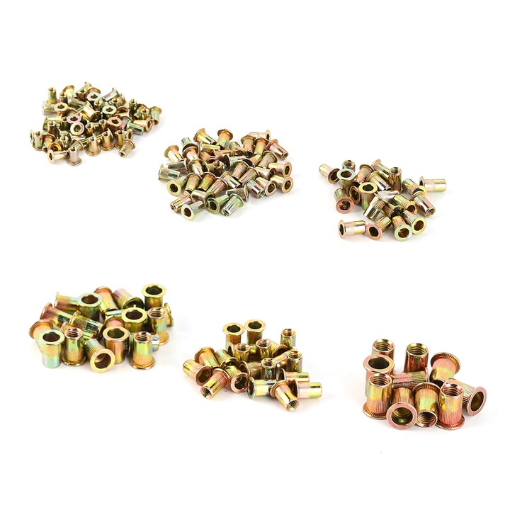 Set 170 buc Piulite cu nituri din zinc placate cu culori M3/M4/M5/M6/M8/M10