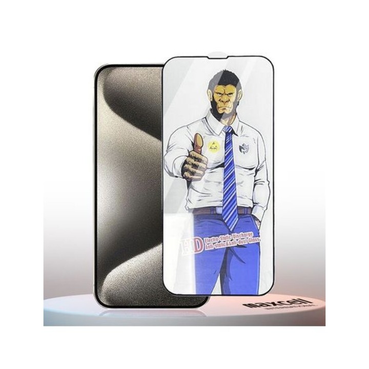 ESD 6D екранно фолио за iPhone 12 Pro / 12, T.Glass Anti-Static, Clear, Black frame