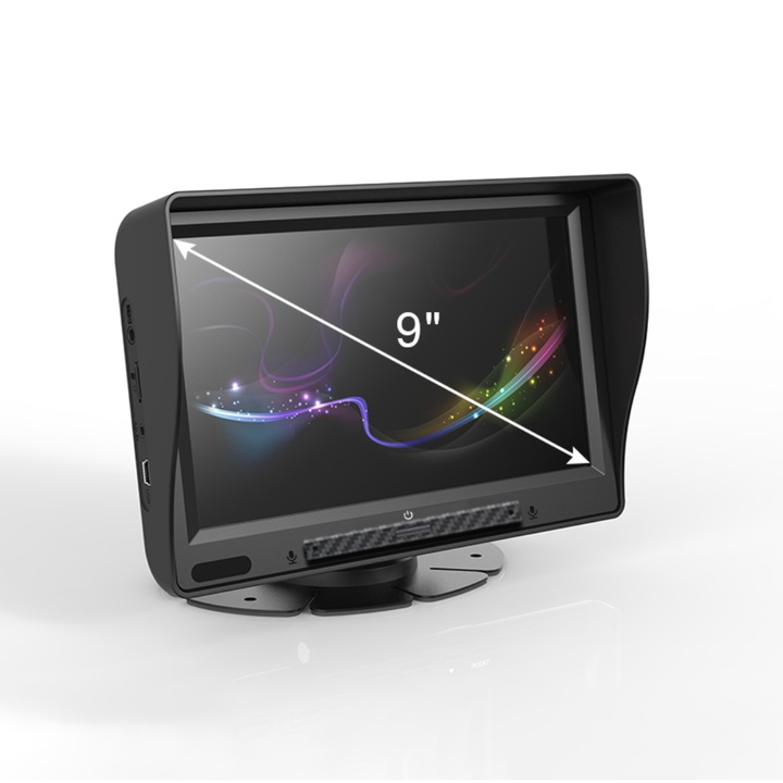 Navigatie GPS Camioane, NaviTruck P9, suport de bord, ecran de 9 inch, parasolar inclus, Harti iGO Primo Actualizare Full Europa, Comunitate