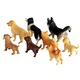 Set 8 figurine caini, longziming, PVC, multicolor