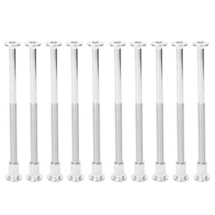 10 pár hatszögletű csavaranya készlet 12 mm nikkelezett szénacél csavaranya készletM6 x 100