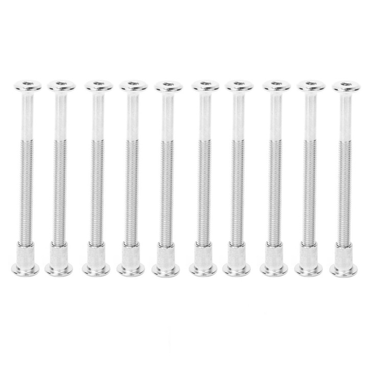 10 darabos nikkelezett szénacél hatlapfejű csavar készlet, 12 mm, M6 x 80 csavarkészlet