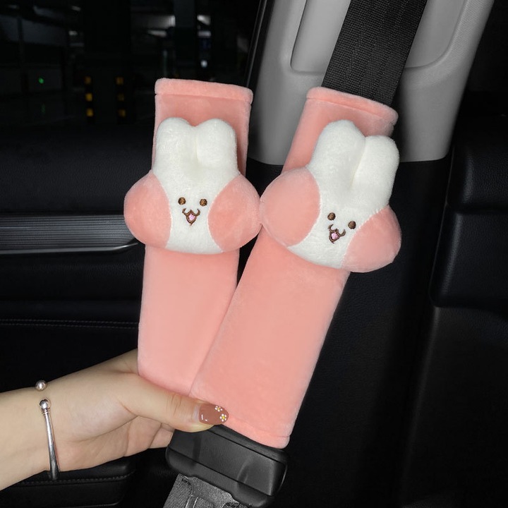 Възглавница за кола Bizaical Blush Bunny, мека, удобна опора, 1x възглавница, многоцветна