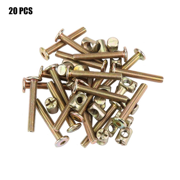 20 db kiváló minőségű rozsdamentes acél laposfejű hatlapfejű csavar, kalapácsfejű anya (6 * 50 mm)