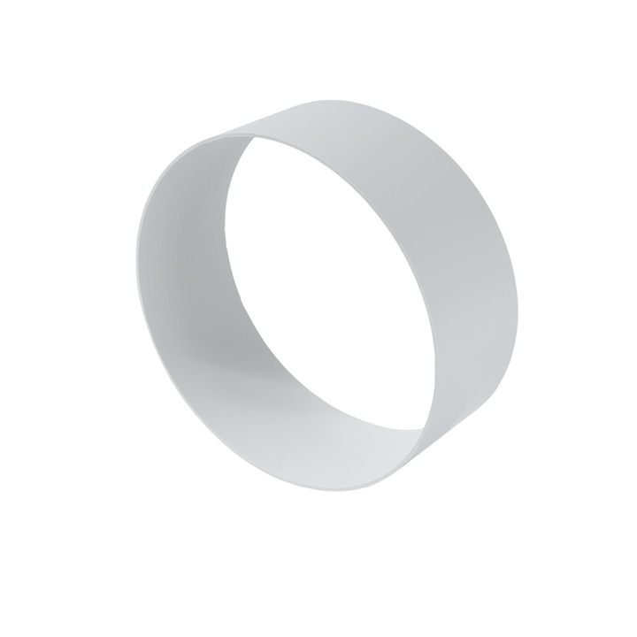 Kerek csőcsatlakozó, merev vagy hajlékony csövekhez, átmérő 15 cm, magasság 6 cm, műanyag, fehér