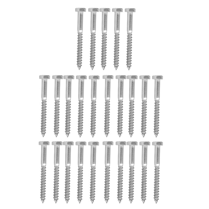 Félmenetes csavar 304 rozsdamentes acélból Hatlapfejű önmetsző facsavarok önmetsző csavarok M6x60MM