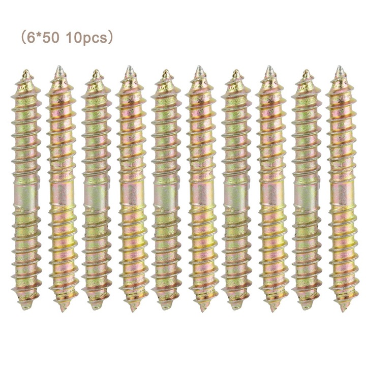 Jormftte 10 db-os dupla csavarkészlet, 6x50mm, bútorokhoz