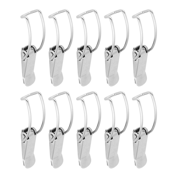 Set 10Pcs Inchizatoare de prindere Enforose, metal, placat cu nichel, inox, rezistent la vibratii